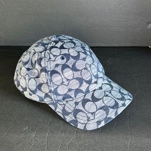 Coach men’s hat blue on blue pattern NWOT